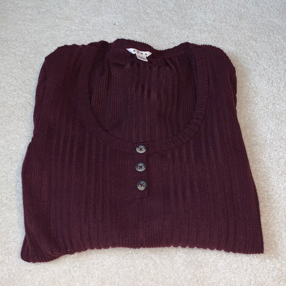 Aero burgundy long sleeve tee